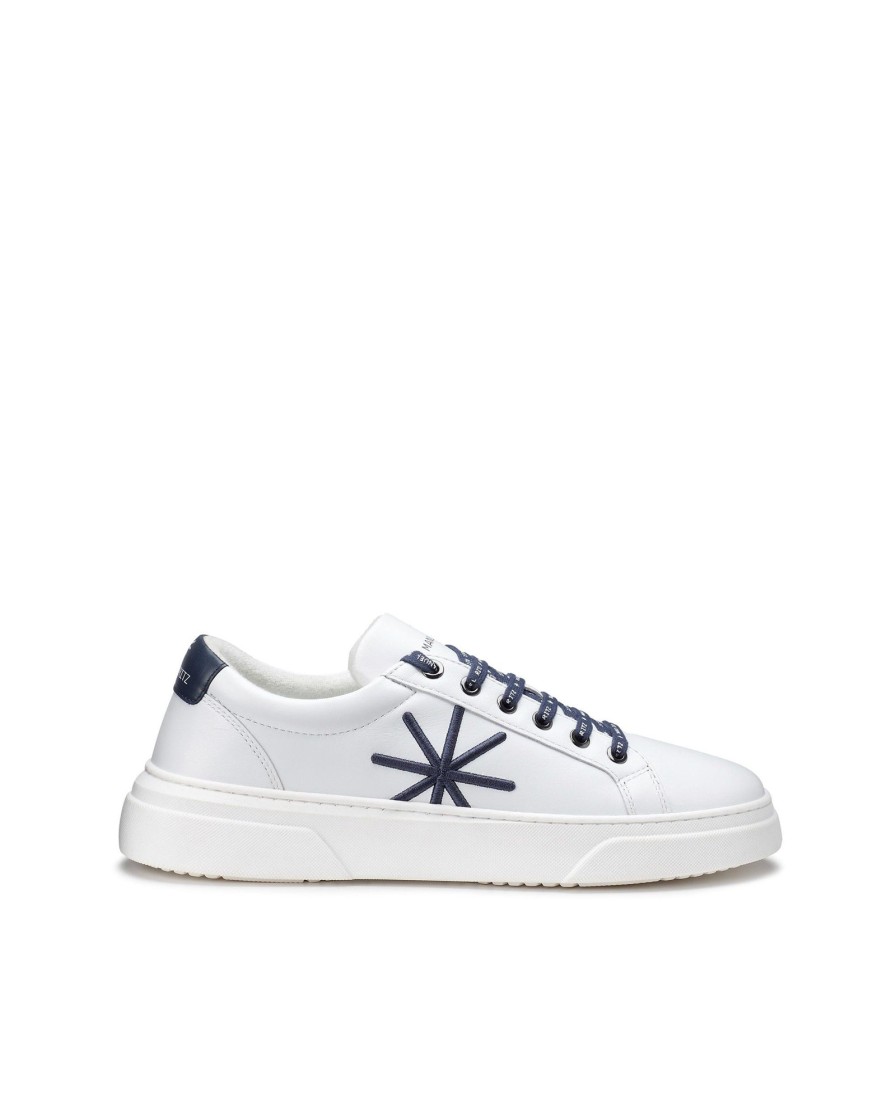 Uomo Manuel Ritz Sneakers | Sneakers Logo In Pelle Blu