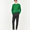 Uomo Manuel Ritz T-Shirt E Maglie | Maglia Girocollo Slim Pura Lana Verde