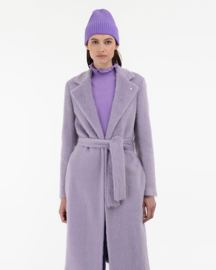 Donna Manuel Ritz Cappotti E Giacconi | Cappotto Panno Effetto Peluche Viola