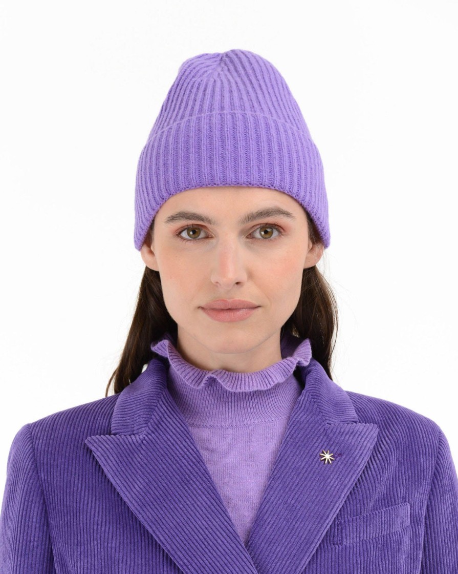 Donna Manuel Ritz | Cuffia Costa Inglese Misto Lana Mohair Viola