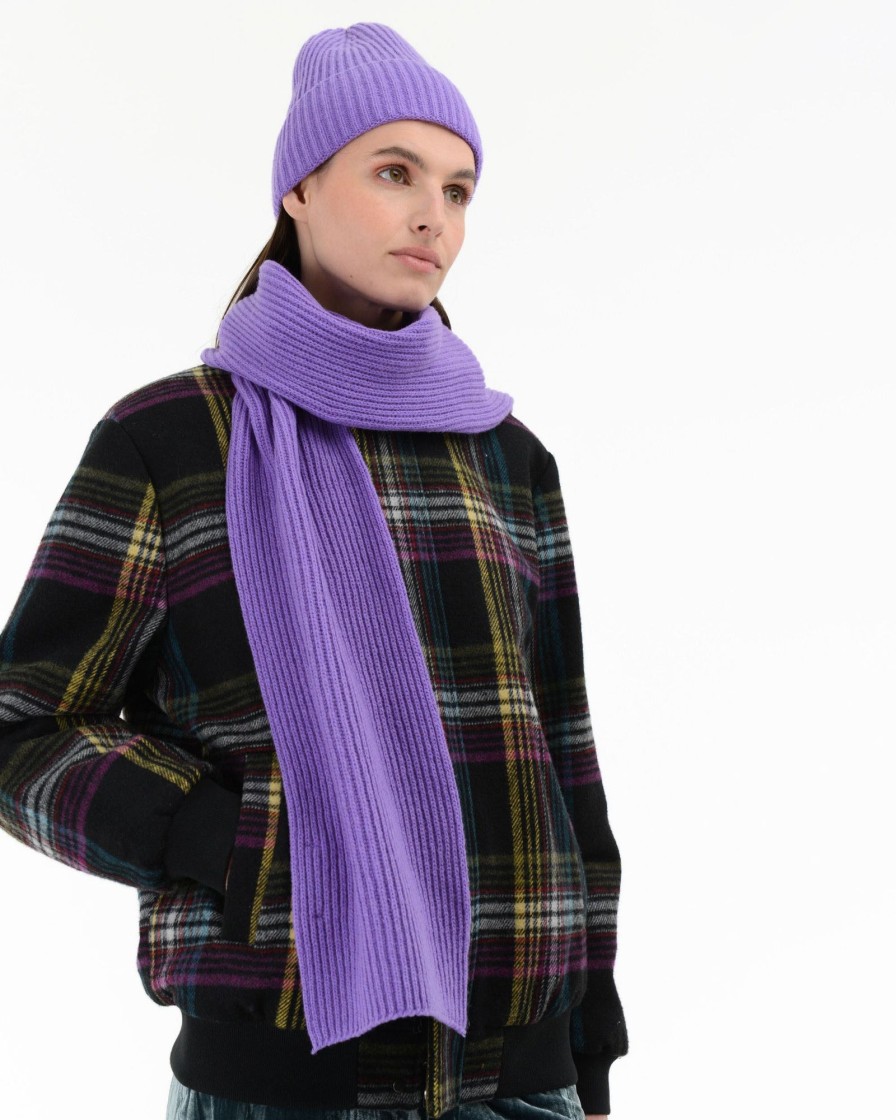 Donna Manuel Ritz | Sciarpa Costa Inglese Misto Lana Mohair Viola