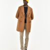 Uomo Manuel Ritz Cappotti E Giacconi | Cappotto Doppiopetto Panno Diagonale Misto Lana Beige