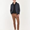 Uomo Manuel Ritz Giacche | Giacca Semifoderata Slim Microfantasia Jersey Misto Cotone Blu