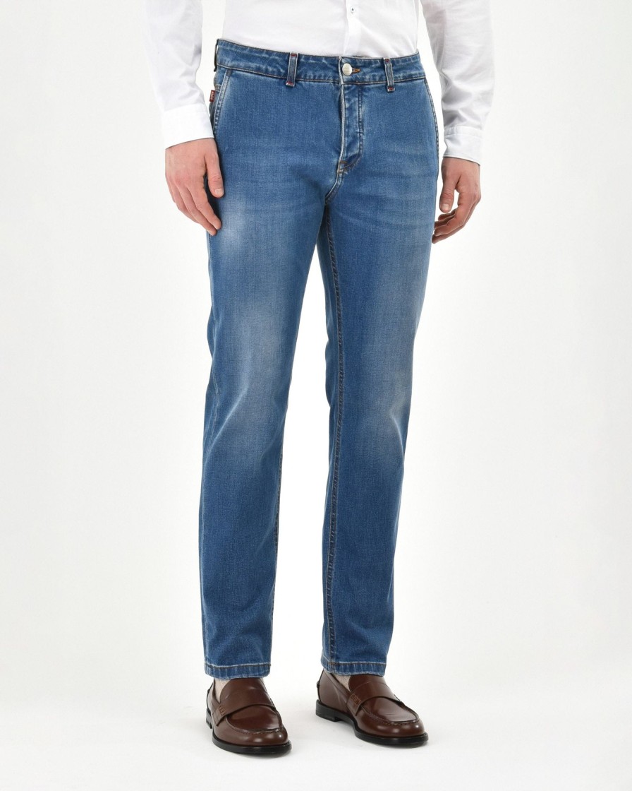 Uomo Manuel Ritz Pantaloni | Denim Cinque Tasche Stretch Blu