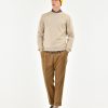 Uomo Manuel Ritz T-Shirt E Maglie | Maglia Girocollo Slim Pura Lana Beige