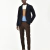 Uomo Manuel Ritz T-Shirt E Maglie | Giacca Maglia Slim Rasato Misto Lana Blu