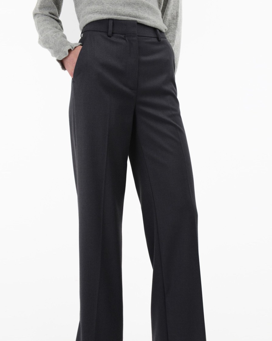 Donna Manuel Ritz Pantaloni | Pantalone Palazzo Misto Viscosa Stretch Grigio