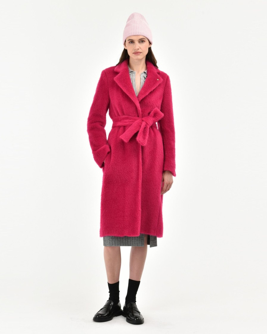 Donna Manuel Ritz Cappotti E Giacconi | Cappotto Panno Effetto Peluche Rosso