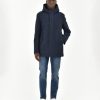 Uomo Manuel Ritz Cappotti E Giacconi | Parka Slim Jersey Misto Lana Blu