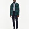 Uomo Manuel Ritz Giacche | Overshirt Macro Damier Misto Lana Double Verde