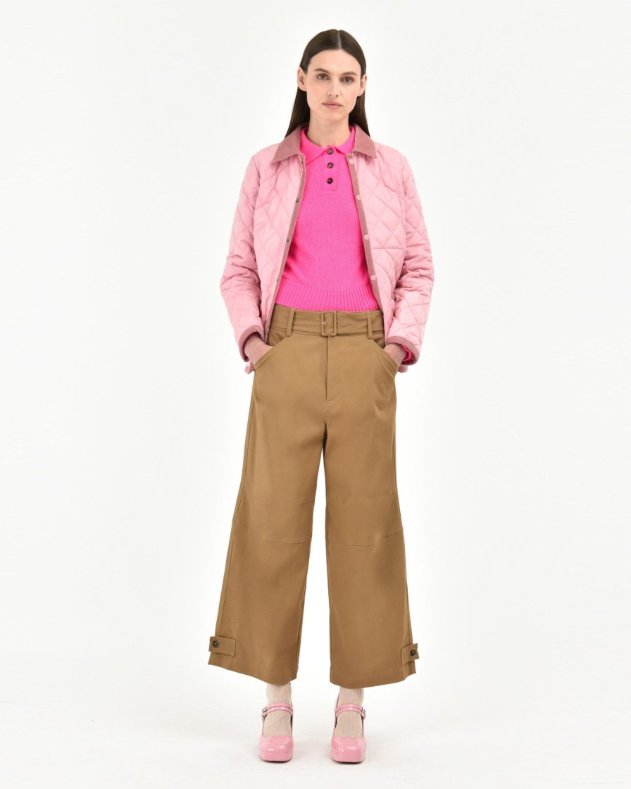 Donna Manuel Ritz Pantaloni | Pantalone Cargo In Cotone Stretch Beige