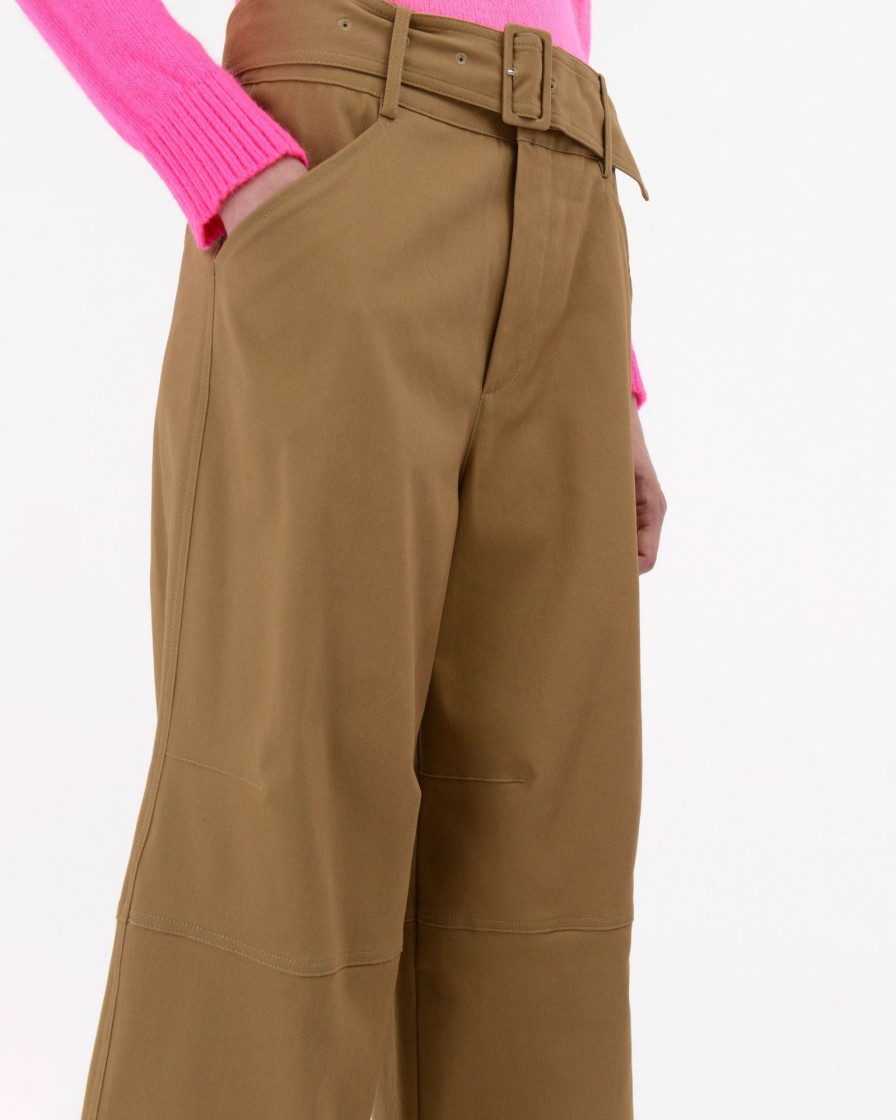 Donna Manuel Ritz Pantaloni | Pantalone Cargo In Cotone Stretch Beige