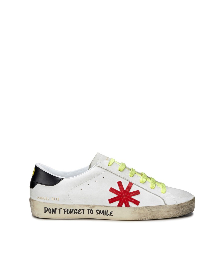 Uomo Manuel Ritz Sneakers | Sneakers "Don`T Forget To Smile" Rosso