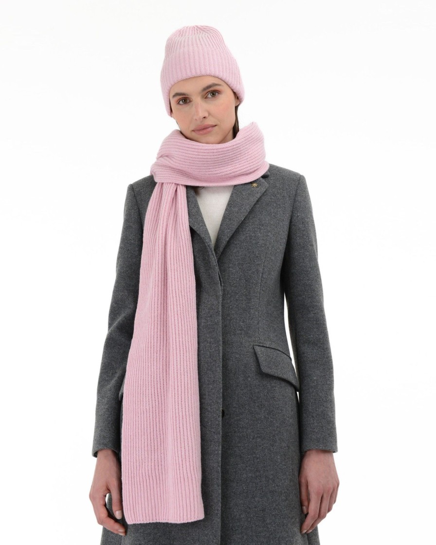 Donna Manuel Ritz | Sciarpa Costa Inglese Misto Lana Mohair Rosa