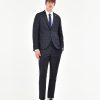 Uomo Manuel Ritz Abiti | Abito Slim Check In Lana Stretch Blu