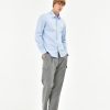 Uomo Manuel Ritz Camicie | Camicia Lavata Slim Popeline In Cotone Stretch Celeste