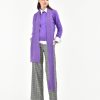 Donna Manuel Ritz T-Shirt E Maglie | Maglia Girocollo Misto Lana Mohair Viola