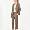 Donna Manuel Ritz Pantaloni | Pantalone Cropped Galles Misto Viscosa Stretch Beige