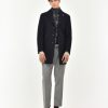 Uomo Manuel Ritz Cappotti E Giacconi | Cappotto Slim Panno Misto Lana Blu