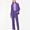 Donna Manuel Ritz T-Shirt E Maglie | Dolcevita Rouches Misto Lana Cashmere Viola