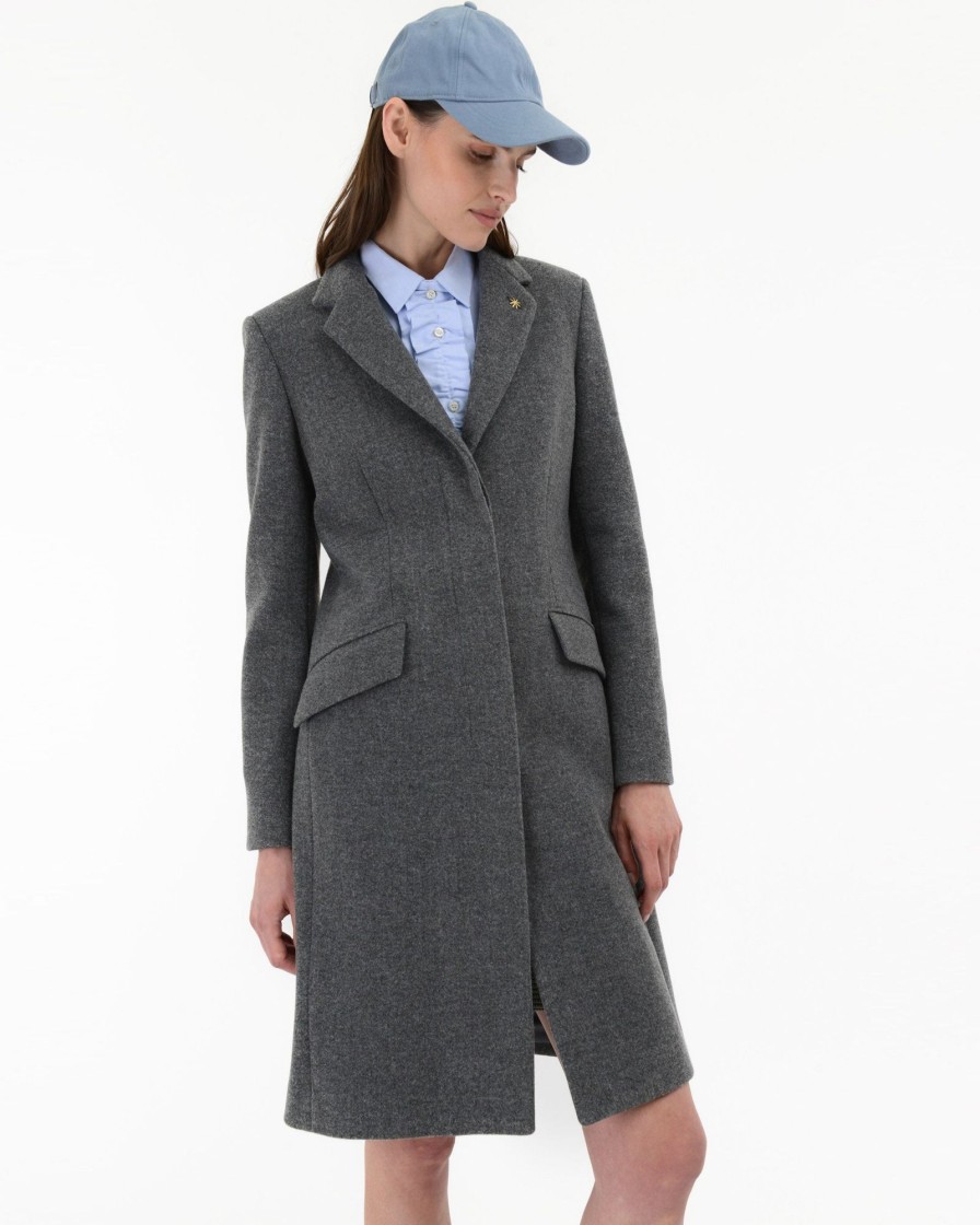 Donna Manuel Ritz Cappotti E Giacconi | Cappotto Panno Stretch Grigio