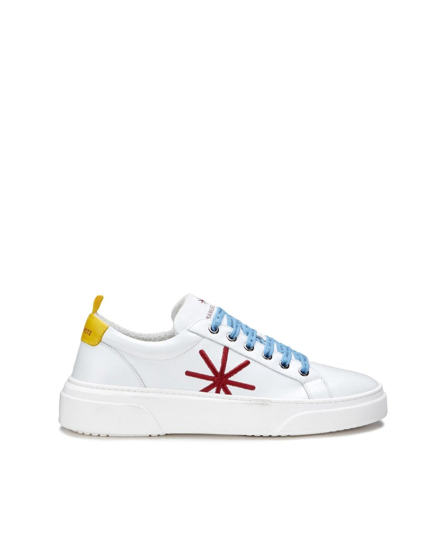 Uomo Manuel Ritz Sneakers | Sneakers Logo In Pelle Giallo