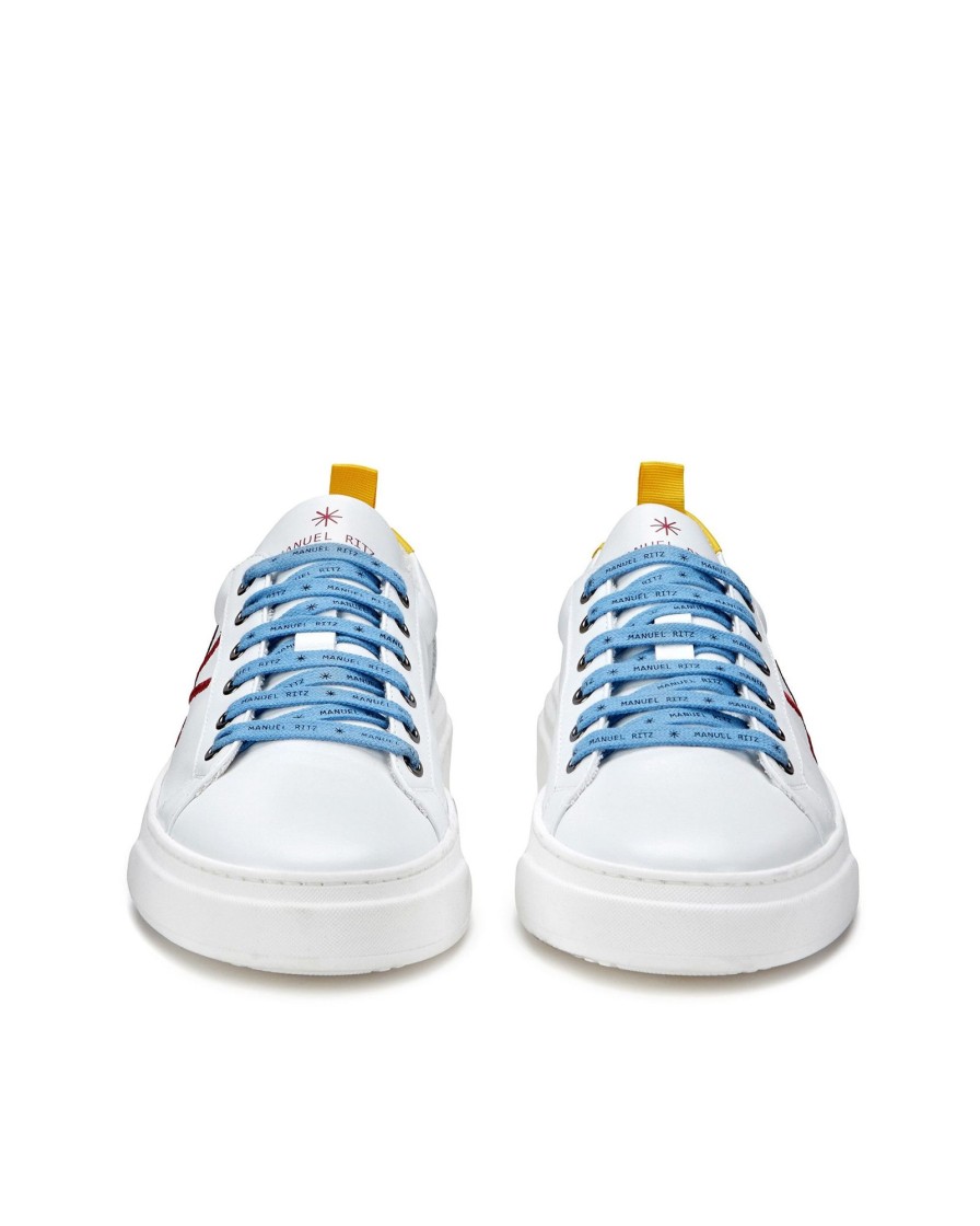 Uomo Manuel Ritz Sneakers | Sneakers Logo In Pelle Giallo