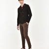 Uomo Manuel Ritz Pantaloni | Pantalone Slim Tinto Capo In Cotone Stretch Marrone