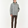 Uomo Manuel Ritz Cappotti E Giacconi | Parka Slim Galles In Jersey Misto Lana Grigio