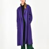 Donna Manuel Ritz Cappotti E Giacconi | Cappotto Vestaglia Panno Misto Lana Viola