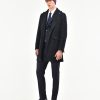 Uomo Manuel Ritz Cappotti E Giacconi | Cappotto Slim Chevron Boucle Misto Poliestere Blu