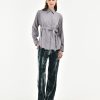 Donna Manuel Ritz Camicie | Camicia Con Cinta Twill Misto Cotone Stretch Grigio